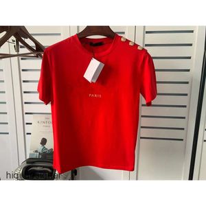 Męskie koszule designerskie koszule dla mężczyzny Kobieta TEE TOP BUTUNS Ubranie Krótkie rękaw Czarnocześnie czerwony Hip Hop Polo z koralikami List Tshirt Bawełna Załoga Neck''g'uonh