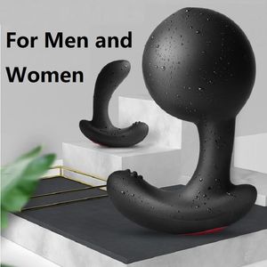 Controle remoto inflável vibratório anal vibrador butt plug massageador de próstata vagina ânus expansor dilatador para unisex gay sexo jogos 240102