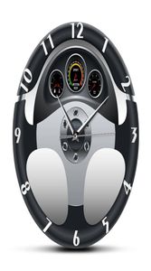 Sportwagen-Lenkrad und Armaturenbrett, bedruckte Wanduhr, Automobil-Kunstwerk, Heimdekoration, Automobil-Drive-Auto-Stil, Wanduhr LJ27834937