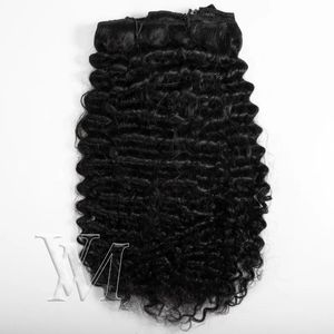 Extensions Peruansk klipp Ins 100% Virgin Human Hair 120g 3A 3B 3C 4A 4B 4C Afro Kinky Curly Clip i hårförlängningar