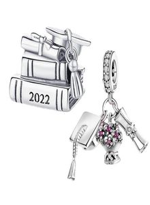 925 Srebrny urok koraliki Książki ukończenia szkoły Charm Fet Fit Charms Bransoletka DIY Jewelry Akcesoria1510098