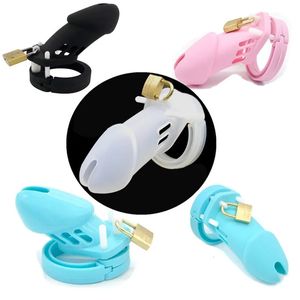 CB6000 CB6000S Soft Silicone Male Chastity Cage Cock Devices Sex Toys with 5 Ring Penis Sleeve for Men G1367 240102