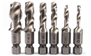 Säljer 6PSC HSS High Speed ​​Steel Drill Bits Set 14quot Hex Shank Metric Screw Thread Tap Taper Borr Bit M3 M4 M5 M67398255