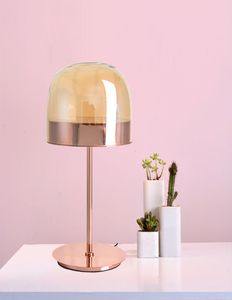 Modern Pink Rose Gold Iron Glass Bedside Table Lamp för natt sovrum vardagsrum armaturen heminredning5504158