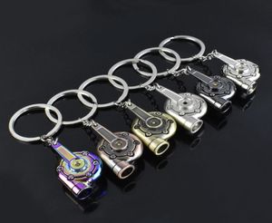 7 färger Auto Metal Turbine Keychain Car Turbo Charger Blowing Machine Rings Pendants Fashion Jewelry9011179