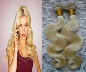 613 Bleach Blonde Virgin Brazilian Body Wave Pre Bonded Keratin fusion Nail tip Hair Extensions 100 Real Human Hair Extension2740136