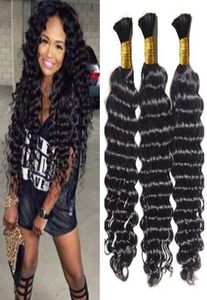 8A Brazilian Deep Wave Hair Bulk 3pcs Lot No Weft Human Hair for Wording Oncolvorting Products 1351755