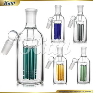 Ash Catcher 14mm 45 derece 4 ağaç kolları perkolator el üflemeli cam bong dab yağ teçhizatları geri dönüştürücüler sigara aksesuarları logo yok 2024 yeni