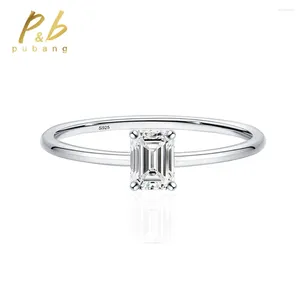 Cluster Rings Pubang Fine Jewelry Classic 925 Sterling Silver 4 6mm GRA Moissanite Diamond Wedding Engagement Anniversary for Women Gift