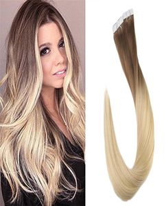 Ombre Color Thick and Full Ends Tape Ins Human Hair Extensions Double Side Brazilian Seamless On Real Hair8897969