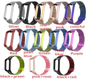 Milanese rem för Xiaomi Mi Band 3 4 Wrist Metal Armband Rostfritt stål Miband för Mi Band 4 -band armband 13 Colors8024978