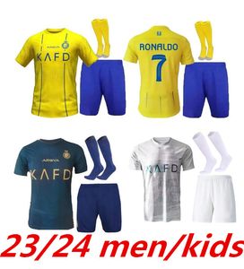 Çocuk Futbol Kitleri Al Nassr FC Futbol Formaları Ronaldo 2023 2024 Cr7 Gonzalo Martinez Talisca Ghislain Konan Vincent Aboubakar Erkekler Futbol Gömlek Al-Nassr FC 999