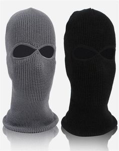 Cycling Caps Masks Winter Knit Cap Warm Soft 2 Holes Full Face Ski Hat Balaclava Hood Army Tactical6999048