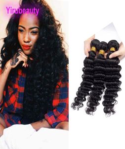 Brazylijskie przedłużenia Virgin Hair Extensions Deep Wave 3 Wintegle 830 cala 100 Human Hair Natural Color Remy Hair Wefts 3PCS7239311