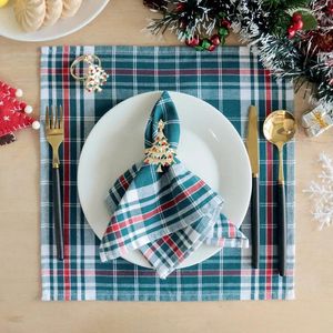 Салфетки для чая, 1 шт., 30x30 см, хлопковая клетчатая решетка, квадратная салфетка для кухонного стола, ужина, ткань, Рождество, Рождество, год, вечерние, подарок, декор