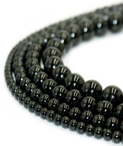 100 Doğal Taş Siyah Obsidyen Boncuklar Yuvarlak Taş Diy Bilezik Mücevherleri için Gevşek Boncuklar 1 Strand 15 inç 410 mm23294509385786