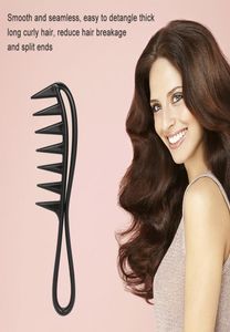 Pente de cabelo feminino desembaraçador de dentes largos escova de cabelo penteado ondulado longo encaracolado2614060