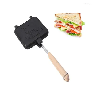 Pans Sandwich Hand Toaster Maker Grill With Wooden Handle Advanced Non-stick Machine For Grilling Baking Kitchen Gadgets