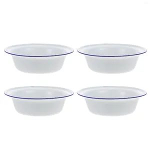 Наборы столовой посуды, 4 шт. Противни для выпечки, эмалированная миска, бытовая эмалированная посуда, креативный домашний суп, простая белая практичная раковина