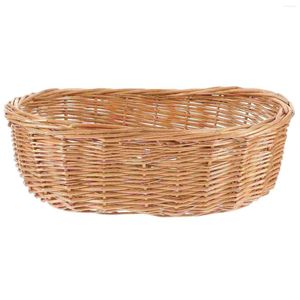 Plates Woven Bread Basket Berry Baskets Steamed Hamper Small Rattan For Storage Garden Gathering Vegetables