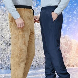 Pants Men's Winter Super Warm Pants Double Layer Classic Cargo Wool Thicken Baggy Velvet Pants Fleece Cotton Trousers For Men Joggers