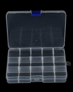1Pcs Convenient Fishing Lure Tool Case Tackle Boxs Plastic Clear Fishing Track Box With 15 Compartments Whole8723345