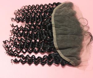 깊은 곱슬 13x4 레이스 정면 클로저 1220 인치 천연 컬러 remy human hair closure 5713191