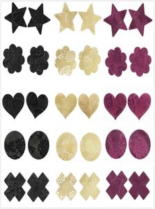 10PairSlot Lace Women039S Nipple Covers Disponibla bröst Kronblad Blomma Sexig bandpinne på bh -pad pastie bröstvårtomslag för WO8666389