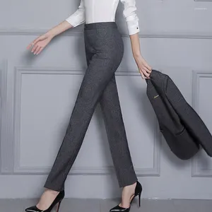 Women's Pants S-5XL Women Formal For Office Lady Business Work 2024 Autumn Winter Straight Trousers Black Female 4XL Clothes