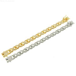 Bracciali cubani con diamanti da 12 mm Hip Hop Ice Out VVS Moissanite Diamond per rapper Catene a maglie cubane Bracciali gioielli di moda