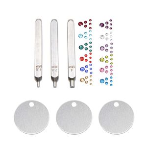 Polonya Mücevher Yapımı Kit Metal Damgalar Araçları 10 PCS Alüminyum Boşluklar 1440pcs 12 Renk Düz Backttttt Toons