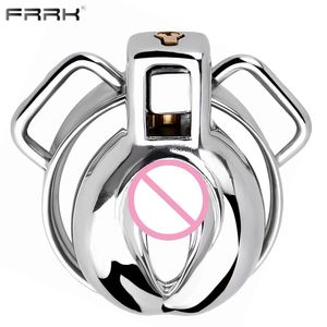 Frrk Metal Cloriss Design Chastity Cage Pussy Shape Cock Lock Bondage Bondage Belondage Penis Ring