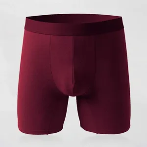 Underpants Ergonomic Men Underwear Double-layer Boxers Briefs Men's Winter Thermal Mid Waist Lengthened Solid Color For Cold