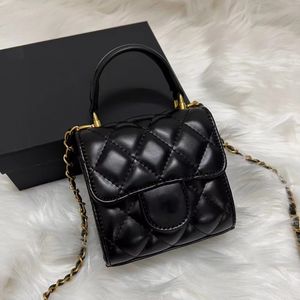 Diamond Lattice Mini Crossbody Makijaż z uchwytem Vintage Gold Chain Flip z lustrem z pakowaniem prezentów