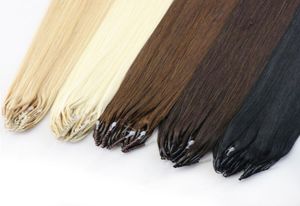 Invisible MINI 8d Nano Rings Micro Beads 100 Human Hair Extensions Remy Vigin Natural Brown Blonde Pure Color 100strands 14 16 181507300