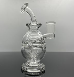 6inch Bong Glass Hookah Clear Skull Coador 14mm Articulação com Tigela