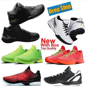 Protro Black Mamba Reverse Grinch Basketball Shoes Zoom Gigi 4 Court Purple Mambacita Men med Box Drop Ship Radiant Emerald Top Quality