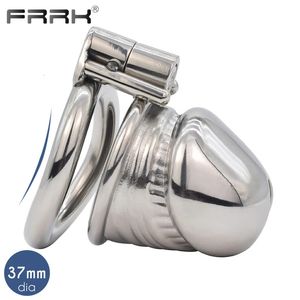 FRRK BDSM Sex Toys for Adults 18 Men Metal Male Chastity Cock Cage with Screw to Lock Dick Steel Penis Rings Erotic Sexual Shop 240102