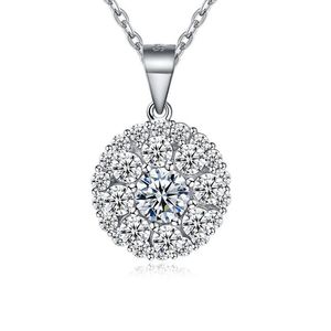 New arrival 925 sterling silver Rotating pendant necklace with white zircon fine Jewelry making for women gifts PTEN003252p