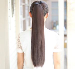 女性の長いストレートヘアポニーテールポニーテールヘアエクステンション35cm45cm55cm70cm5328452