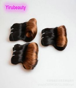 Human Hair 1B30 Ombre Hair Style 10A 12A Funmi Curl Double Wefts 3 Bundles 1026quot Peruivan Virgin Extensions1949618