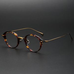 Japan lyx varumärkesdesigner män vintage runda ramglasögon kvinnor godis färg optiska myopia linser glasögon240102