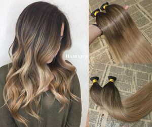 Balayage Human Hair I tip extensions omber 2 bading to 12 i tip fusion prebonded hair ensions stick keratin i tip hair 100g7681353