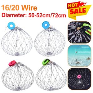 1PCS Fishing Net Cage Automatic Open Closing Fishing Crab Trap Net Steel Wire for Saltwater Seawater Outdoor Fishing Accessories 240102