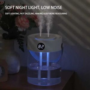 Nawilżacze 3L/1,5L Podwójna dysza nawilżacz z wilgotnością LCD Wyświetlają dyfuzor aromatu nawilżającego o dużej pojemności z ciepłym światłem nocnym