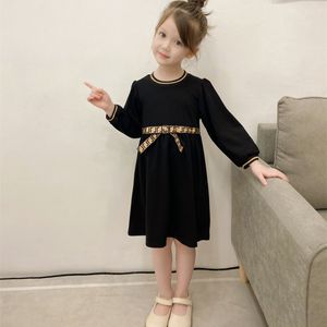 3〜10年の女の子のドレスキッズストライプ長袖のプリーツシャツスカート子供カジュアル服子供服