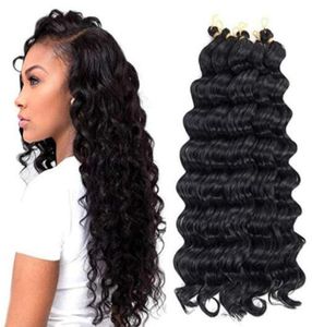 6 packslot 20 inch deep wave crochet hair extensions Kinky Curl synthetic braiding hair for fashion women3270063