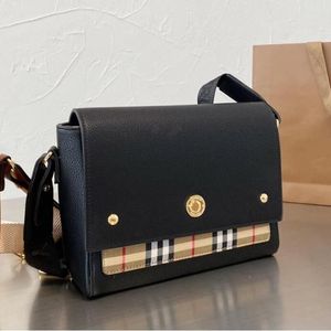 Deri ve Vintage Check Not Not Crossbody Bag Messenger Çanta Kadın Omuz Çantası Çanta Çanta Lüks Patchwork Ekose İç Cep Ayarlanabilir Kayış Akşam Çantası