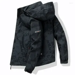 Men s jackor huva vandring cykeljacka hösten utomhus bombplan vattentät vindbrytare sport casual coats