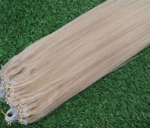 613 Blond Micro Loop Human Hair Extensions 100G 7a 100 Remy Hair Hair Bright Micro Pead przedłużenie 100pcs6377597